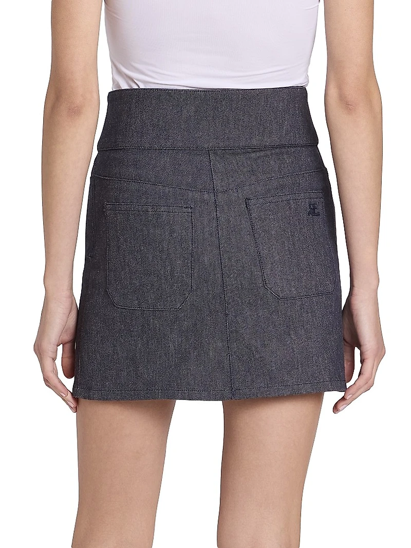 Belted Denim Miniskirt