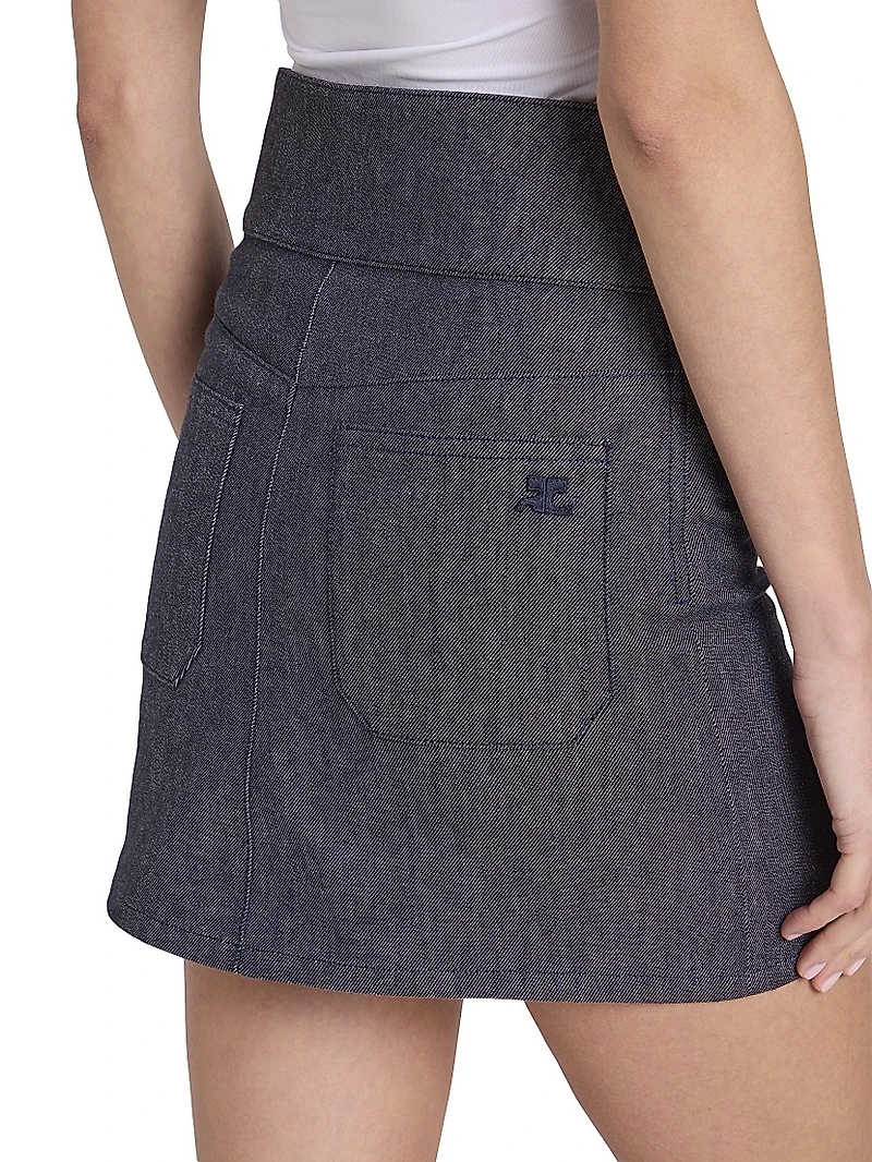 Belted Denim Miniskirt