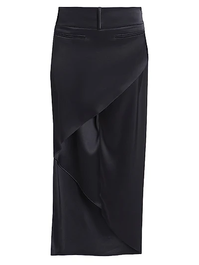 Infinity Heritage Asymmetric Satin Maxi Skirt