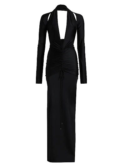 Plunge-Neck Gown