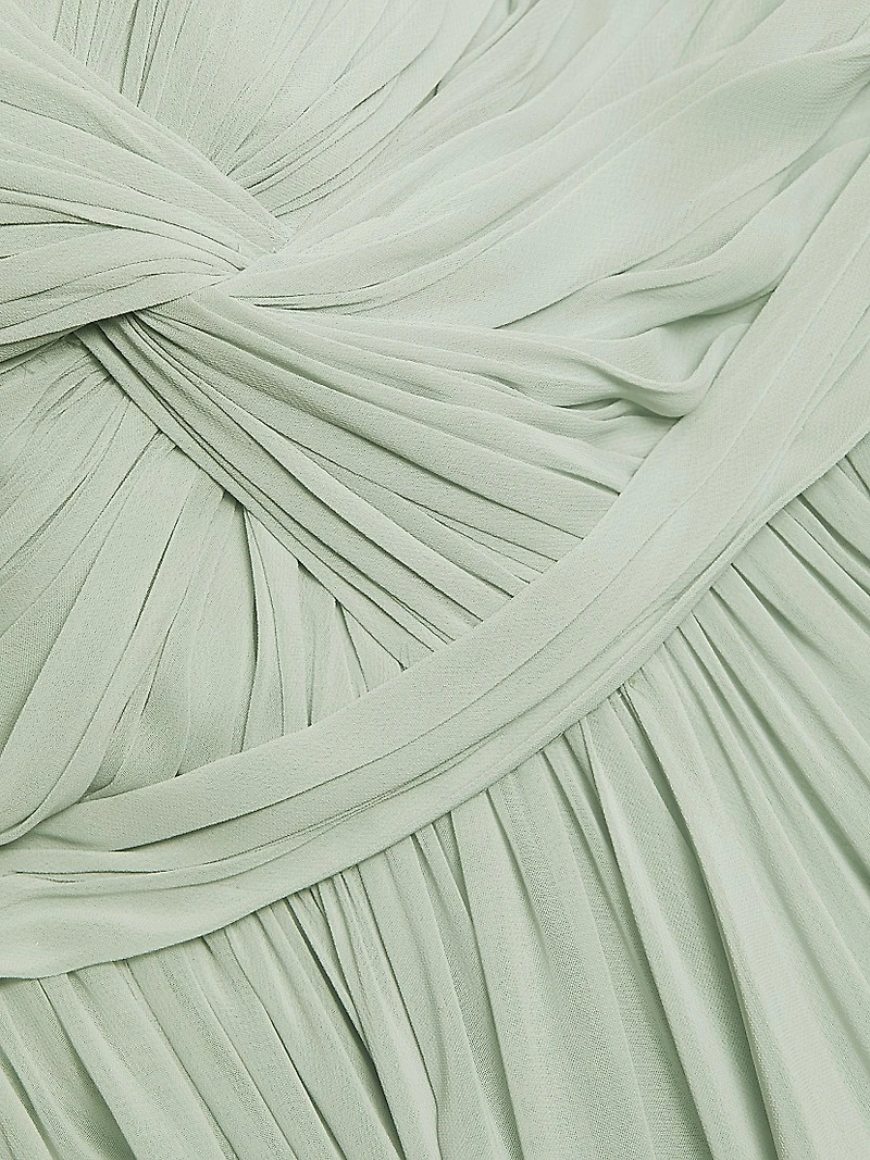 Chiffon Embellished Pleated Gown
