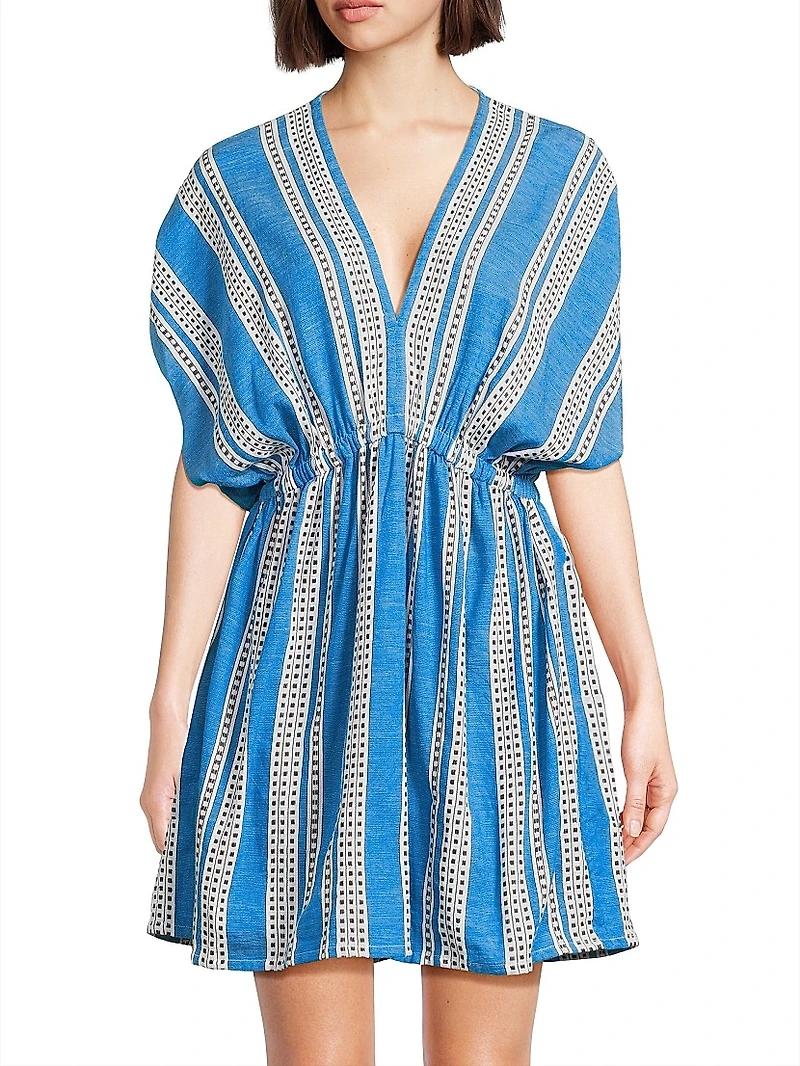 Striped Plunge Minidress