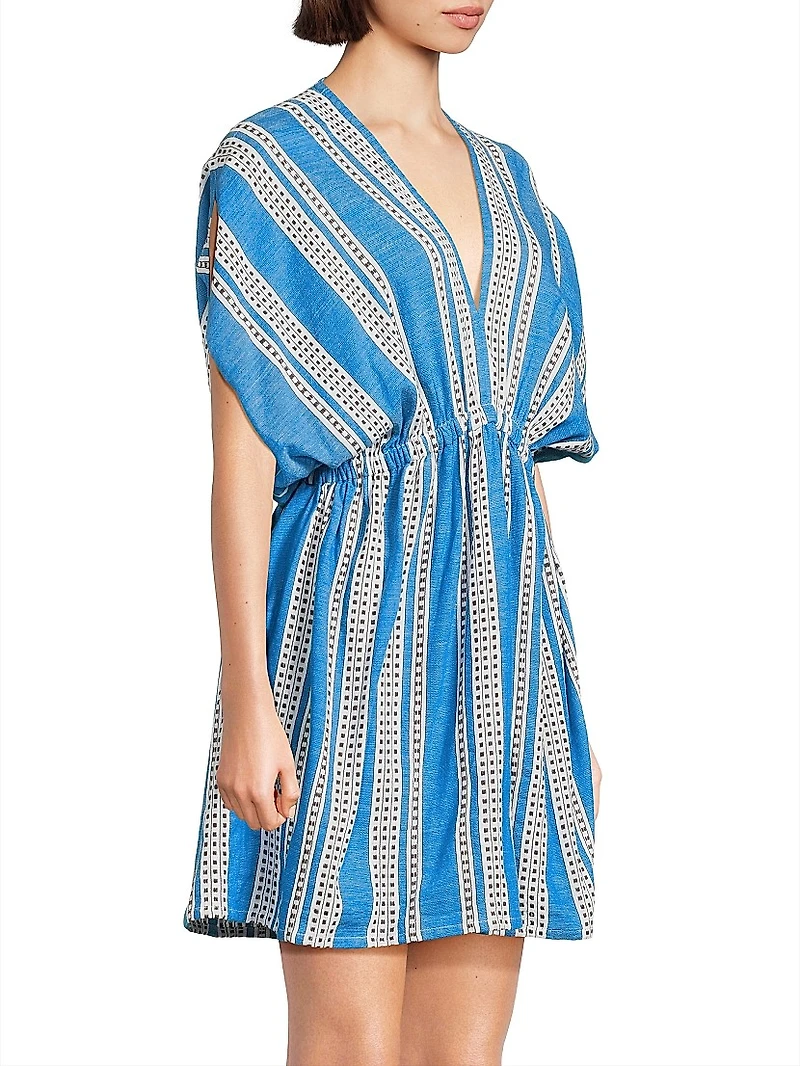 Striped Plunge Minidress