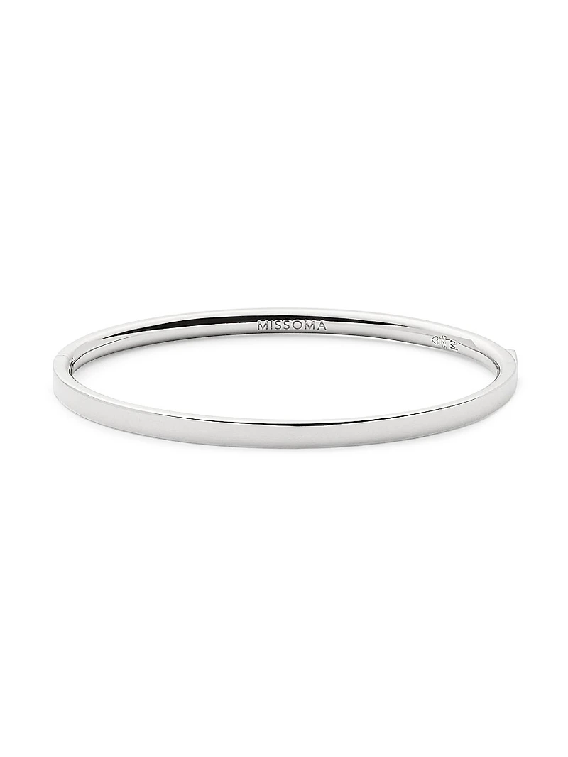 Magma 18K-Gold-Plated Or Rhodium-Plated Hinged Bangle