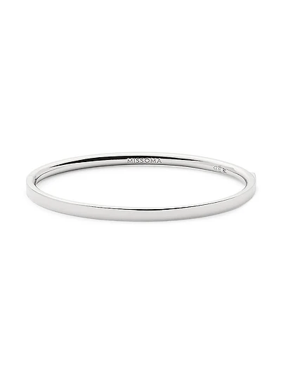 Magma 18K-Gold-Plated Or Rhodium-Plated Hinged Bangle