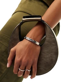 Magma 18K-Gold-Plated Or Rhodium-Plated Hinged Bangle