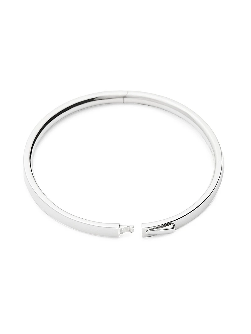 Magma 18K-Gold-Plated Or Rhodium-Plated Hinged Bangle