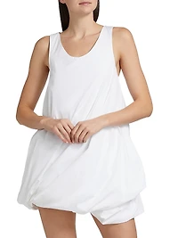 Twist-Hem Cotton Tank Minidress