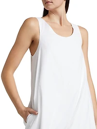 Twist-Hem Cotton Tank Minidress