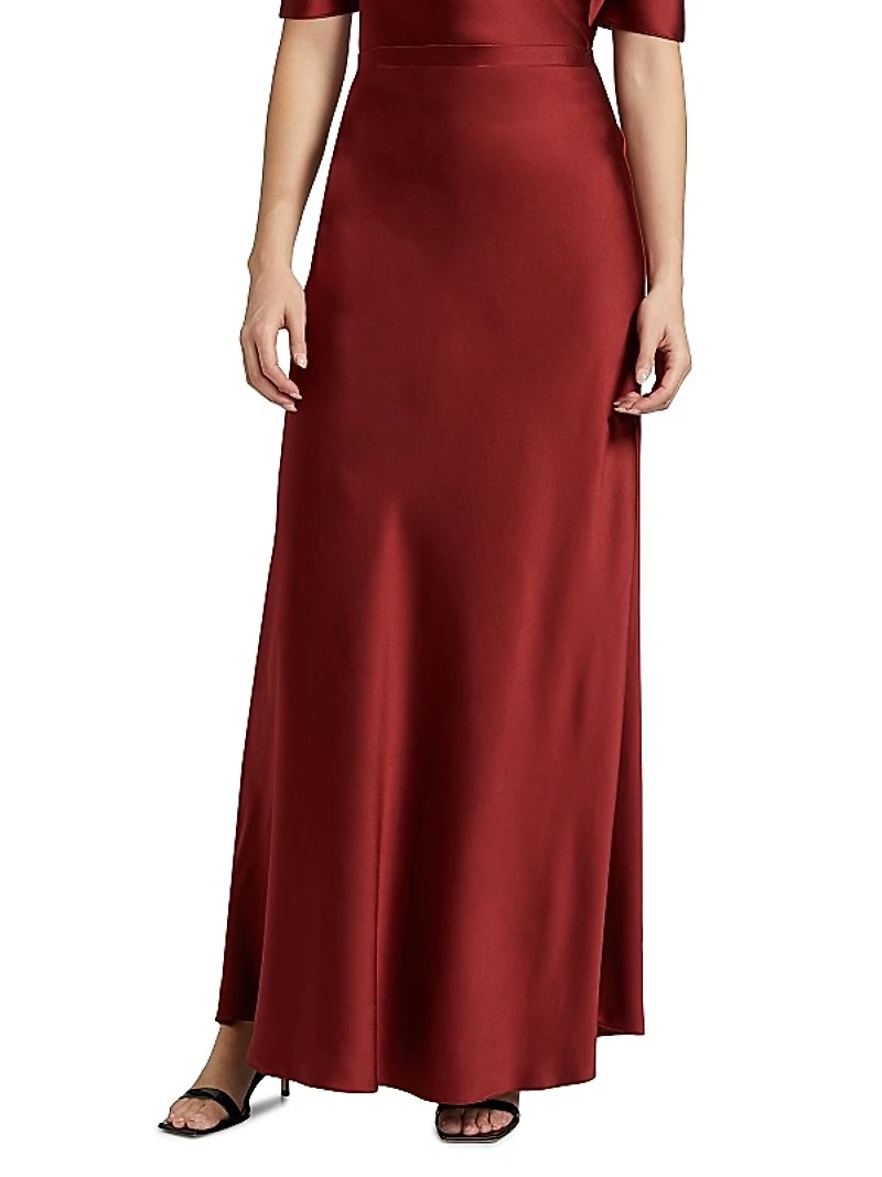 Silk Bias Cut Maxi Skirt