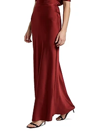 Silk Bias Cut Maxi Skirt