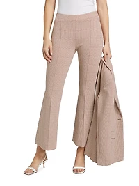 Plaid Cotton-Blend Flare Pants