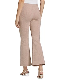 Plaid Cotton-Blend Flare Pants