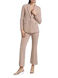 Plaid Cotton-Blend Flare Pants