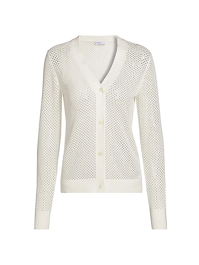 Pointelle Cotton-Blend Cardigan