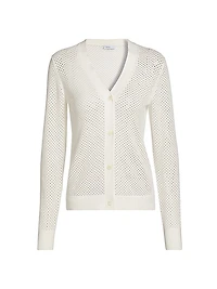 Pointelle Cotton-Blend Cardigan