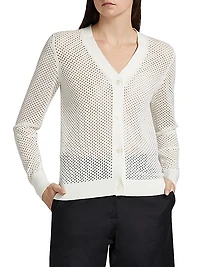 Pointelle Cotton-Blend Cardigan