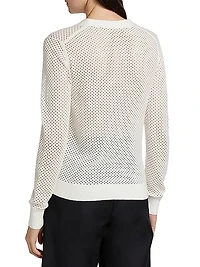 Pointelle Cotton-Blend Cardigan