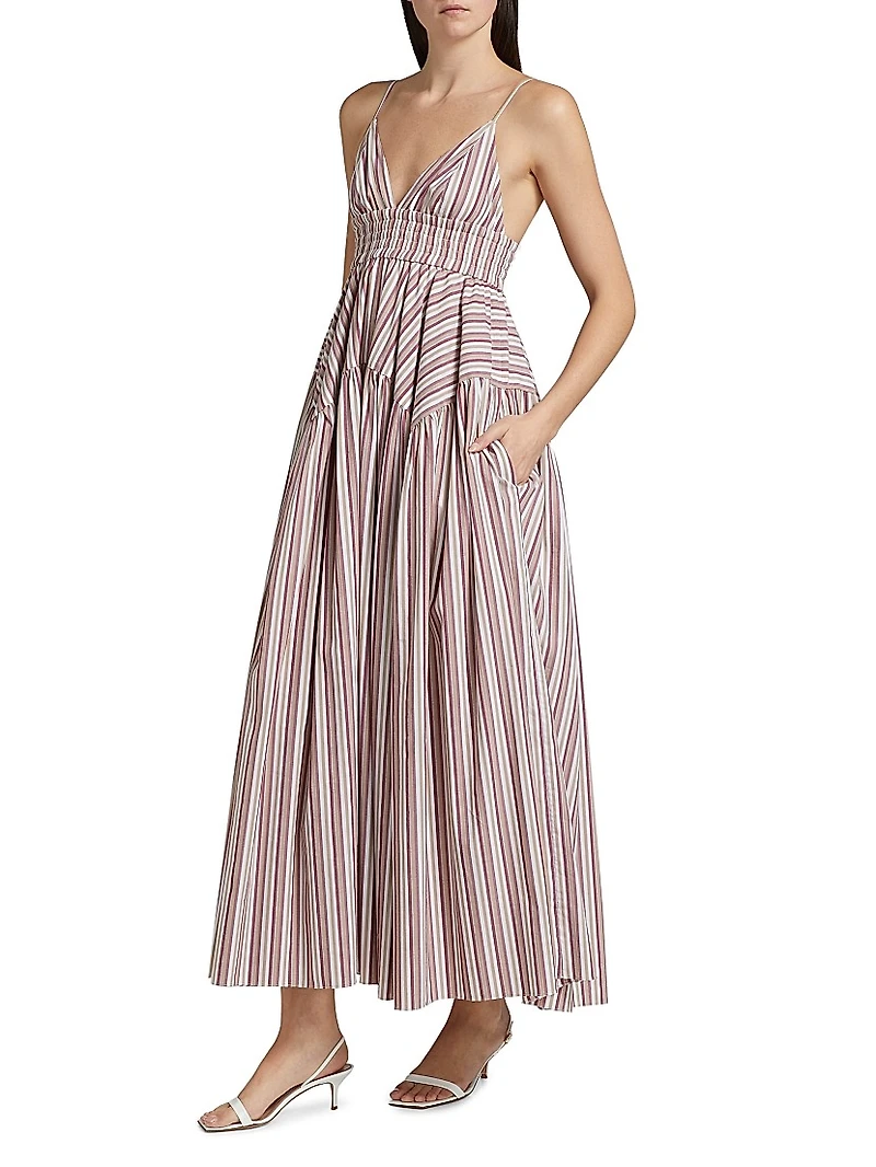 Striped Cotton Maxi Dress
