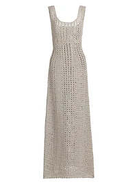 Hand-Crocheted Cotton Scoopneck Maxi Dress