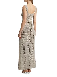 Hand-Crocheted Cotton Scoopneck Maxi Dress