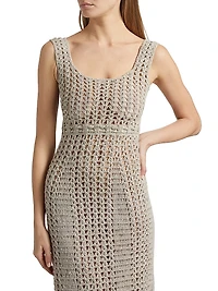 Hand-Crocheted Cotton Scoopneck Maxi Dress