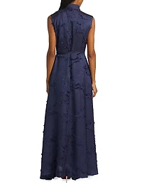 Satin Sleeveless Maxi Shirtdress