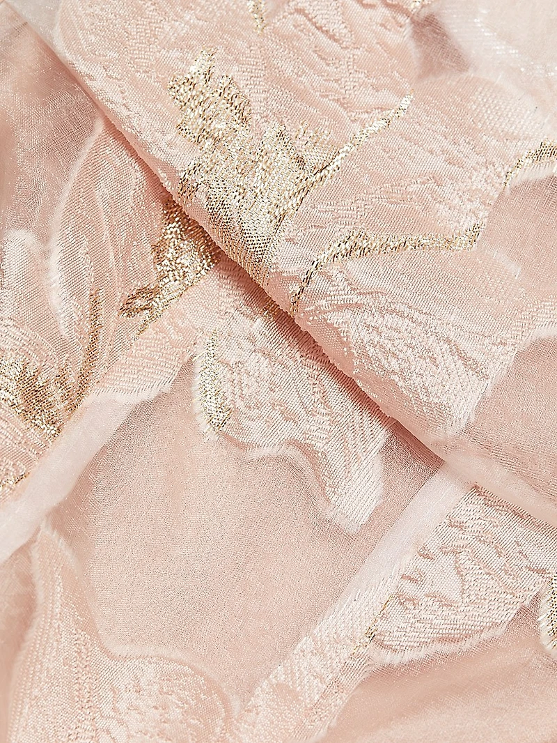 Floral Jacquard Fit & Flare Gown