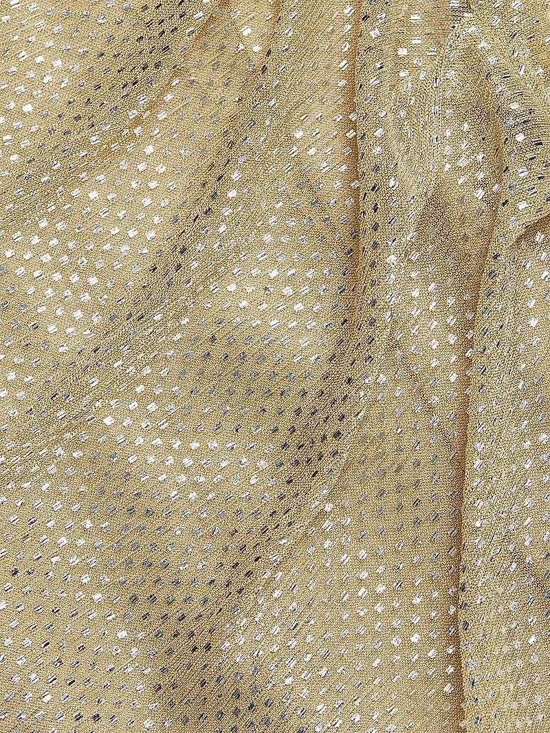 Metallic Voile Cape Body-Con Gown