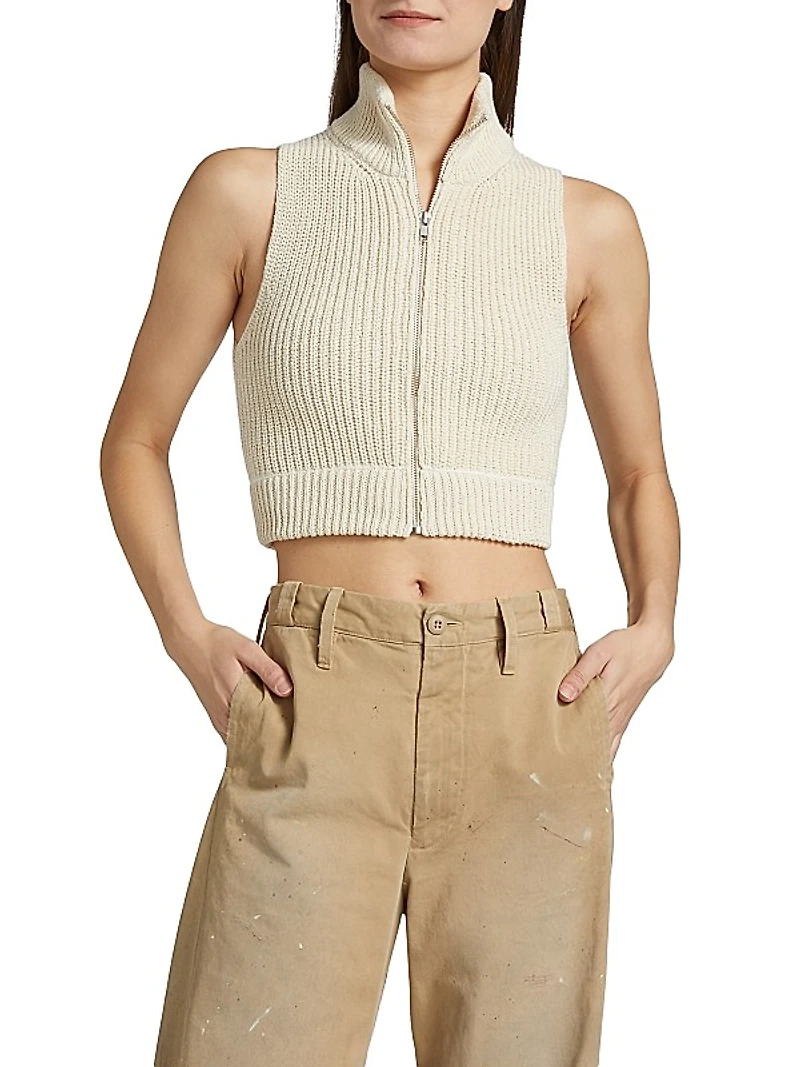 Knit Zip-Up Vest