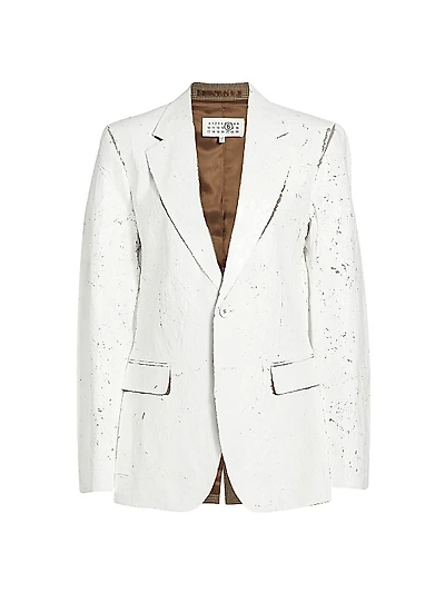 Crackled Single-Breasted Jacket