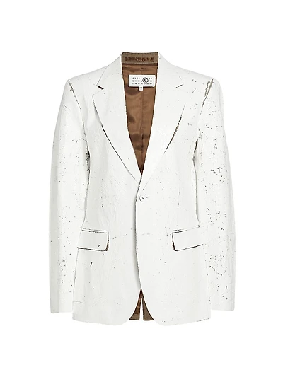 Crackled Single-Breasted Jacket