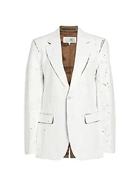 Crackled Single-Breasted Jacket