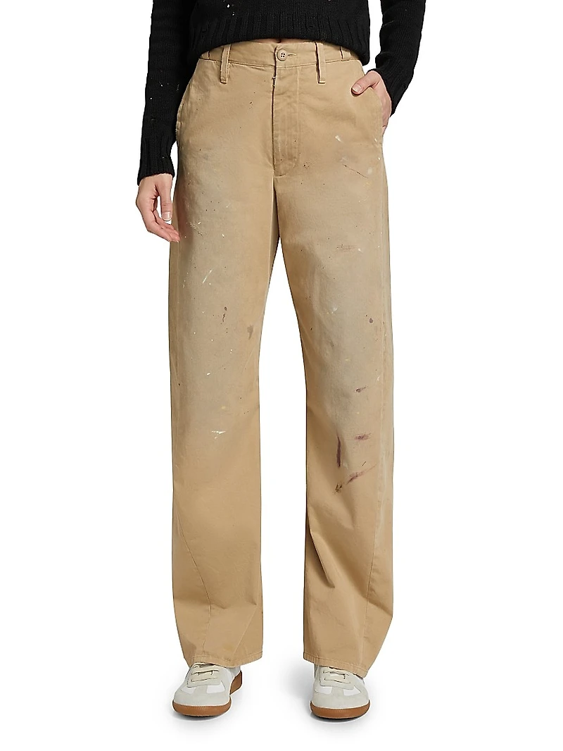 Gabardine Paint Splatter Pants
