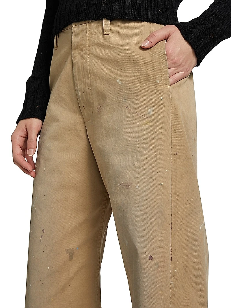 Gabardine Paint Splatter Pants