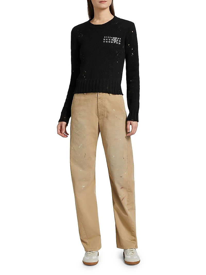 Gabardine Paint Splatter Pants