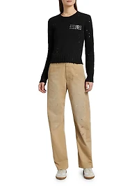 Gabardine Paint Splatter Pants