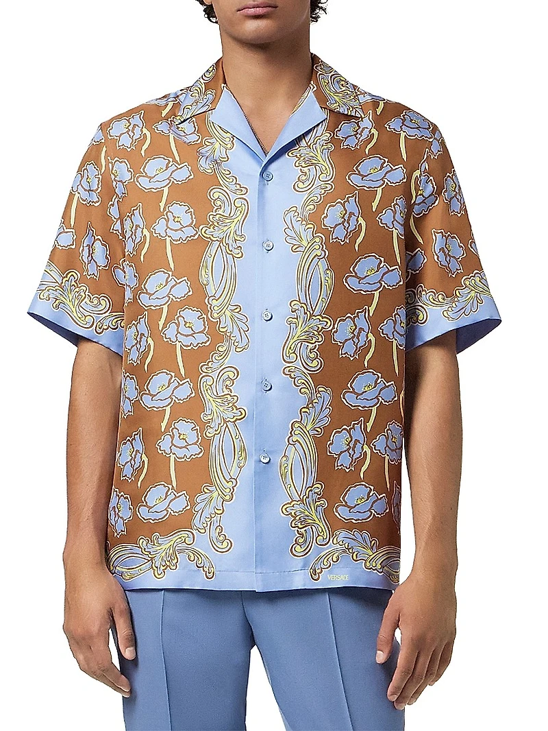 Barocco Poppies Silk Shirt