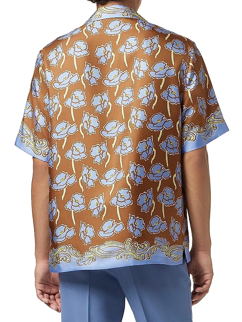 Barocco Poppies Silk Shirt