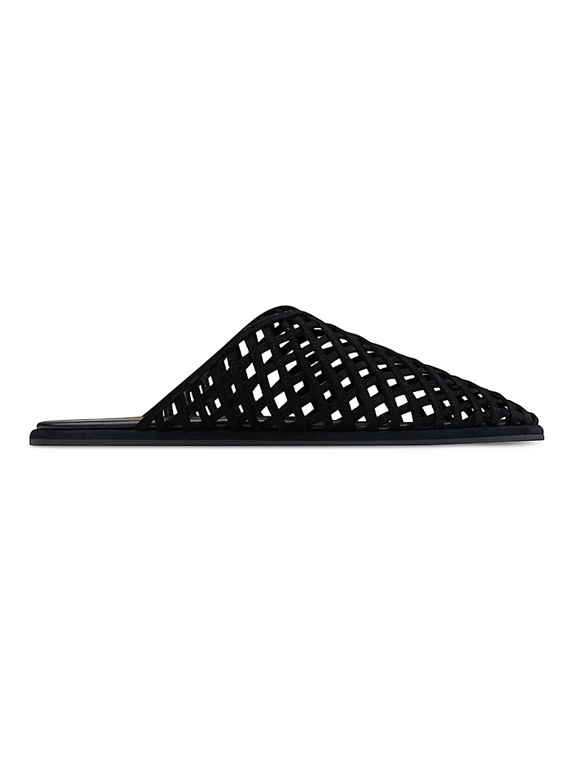 Atik Woven Leather Flat Mules