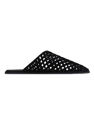 Atik Woven Leather Flat Mules