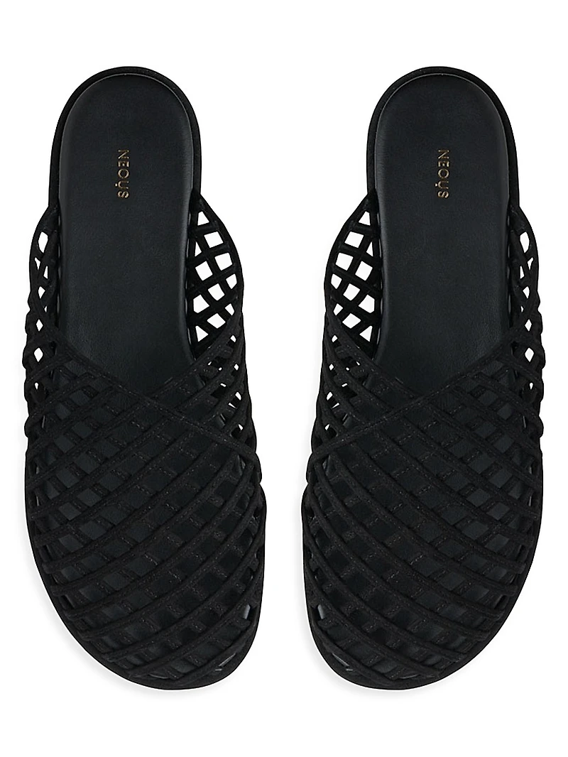 Atik Woven Leather Flat Mules