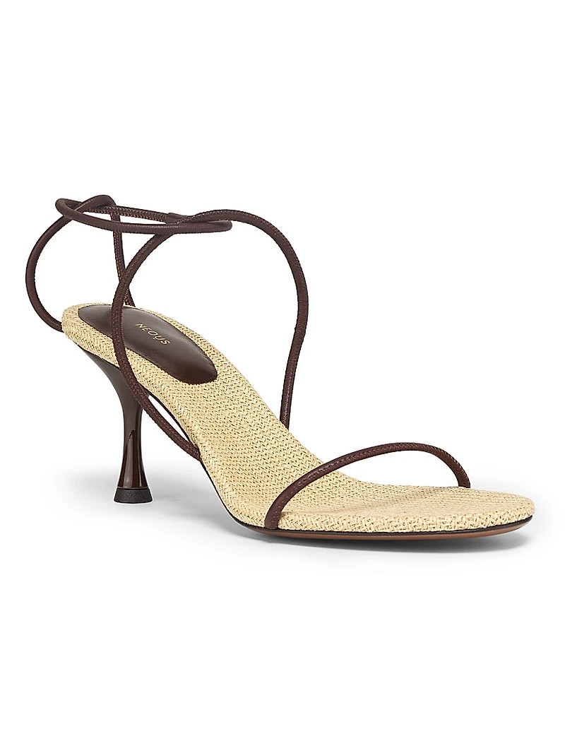 Nenque 80MM Raffia & Leather Sandals