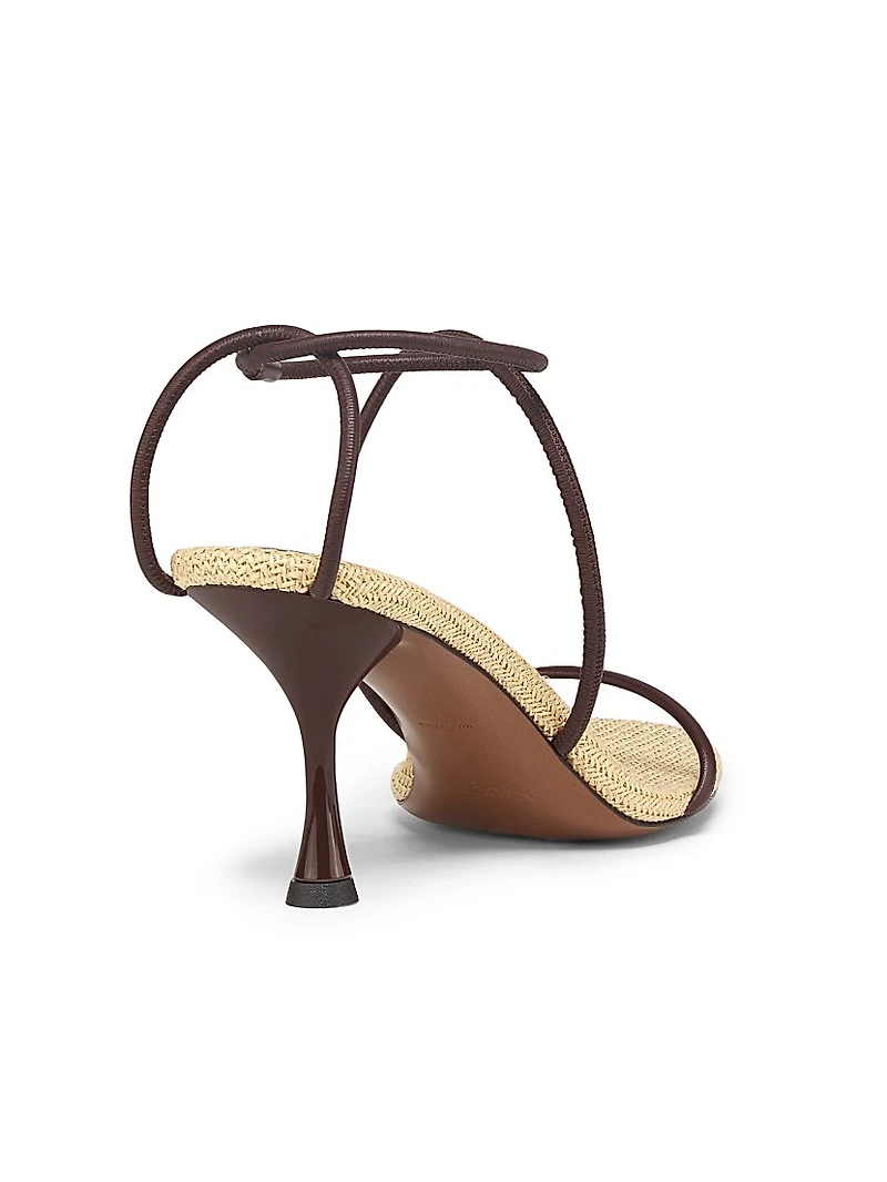 Nenque 80MM Raffia & Leather Sandals