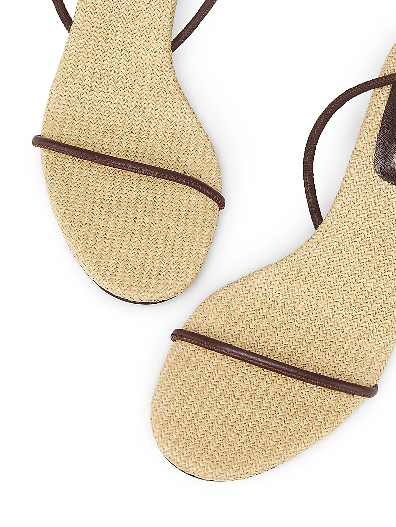 Nenque 80MM Raffia & Leather Sandals