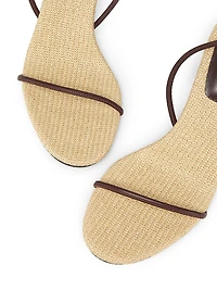 Nenque 80MM Raffia & Leather Sandals