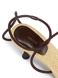 Nenque 80MM Raffia & Leather Sandals