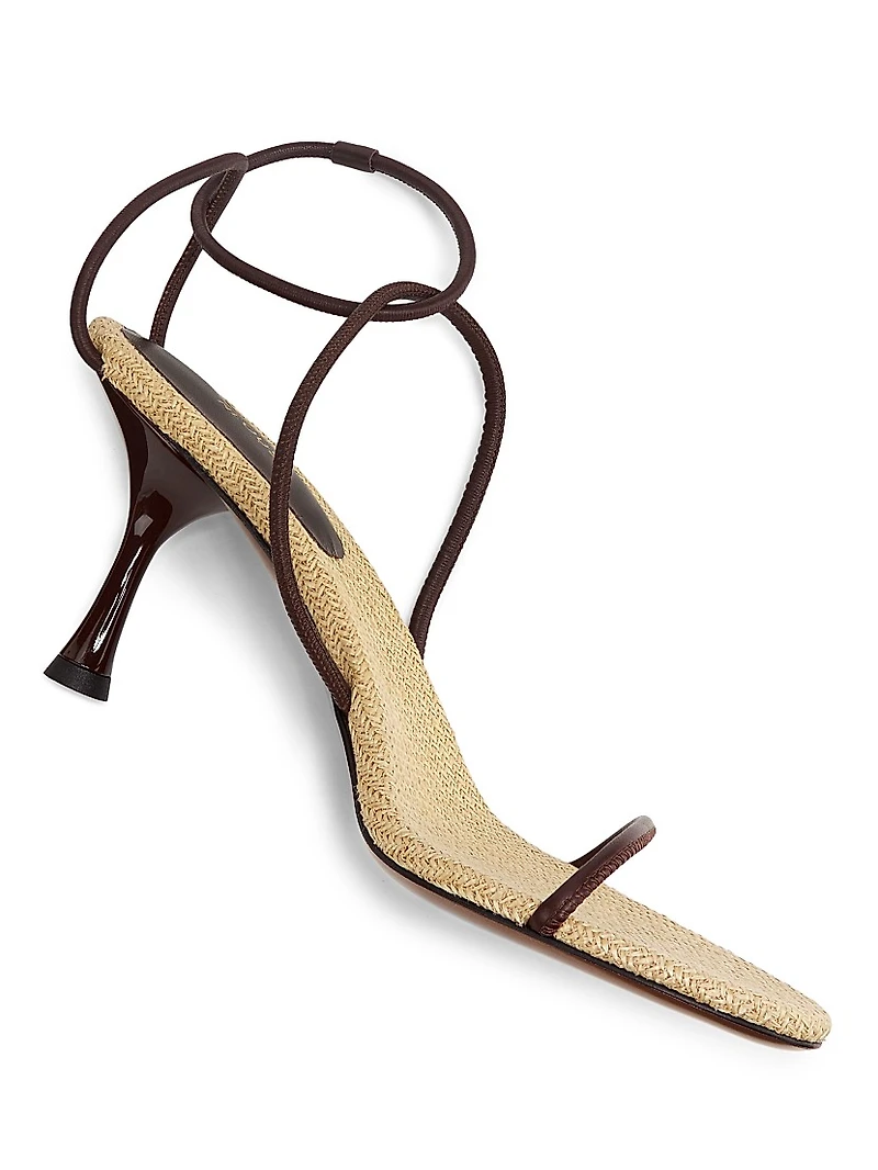 Nenque 80MM Raffia & Leather Sandals