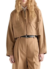 Camel-Hair Blouson Jacket