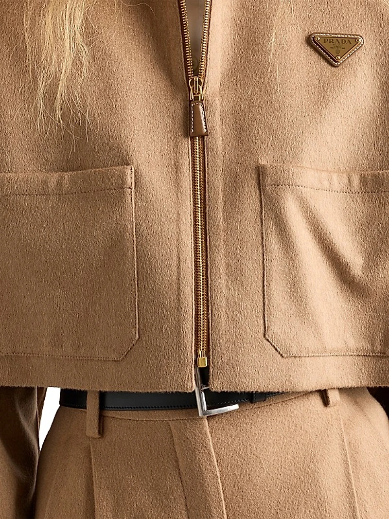 Camel-Hair Blouson Jacket